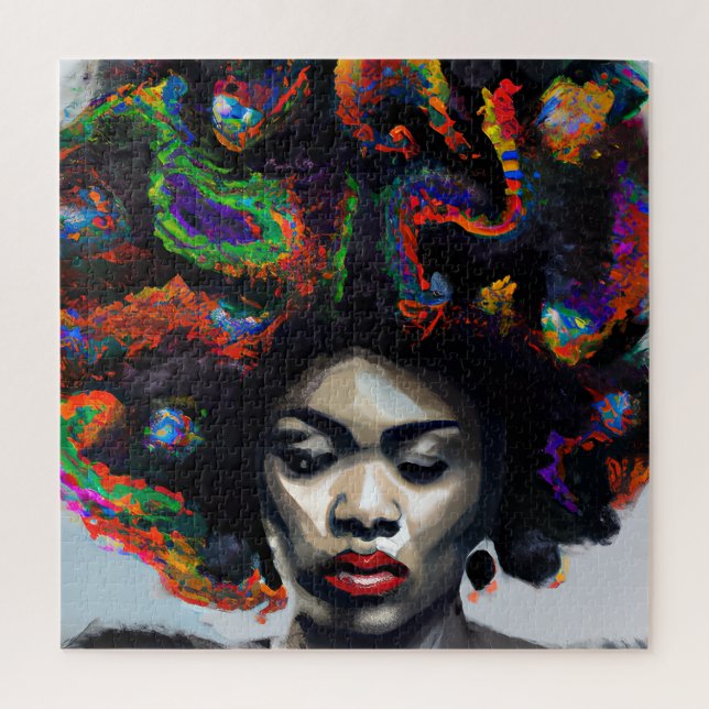 Puzzle Ne touchez pas mes cheveux Black Melanin Afro Quee (Vertical)