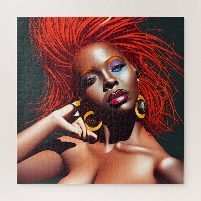 Puzzle Ne touchez pas mes cheveux Black Melanin Afro Quee (Vertical)