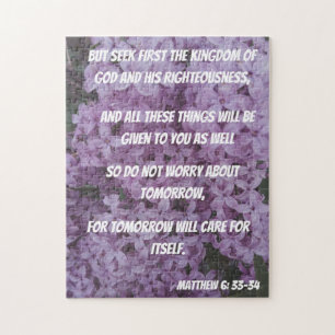 Puzzle Ne vous inquiétez pas pour demain Bible Verse