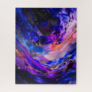 Puzzle Nebula de l'espace violet dans l'encre d'alcool