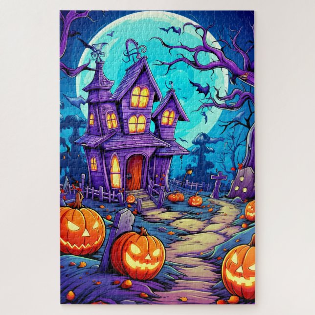 Puzzle Nefarious Éffrayant Haunted House (Vertical)