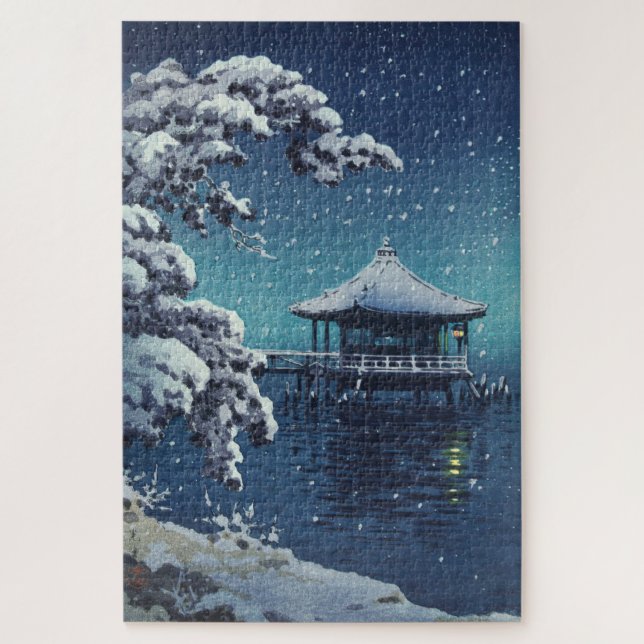 Puzzle Neige à l'Ukimido Katada par Tsuchiya Koitsu (Vertical)