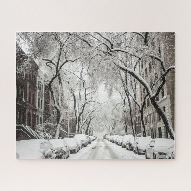 Puzzle Neige Dans La Ville (Horizontal)
