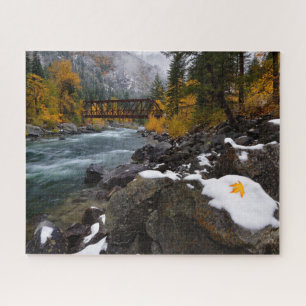 Puzzle Neige D'Automne Le Long De La Rivière Wenatchee Pr