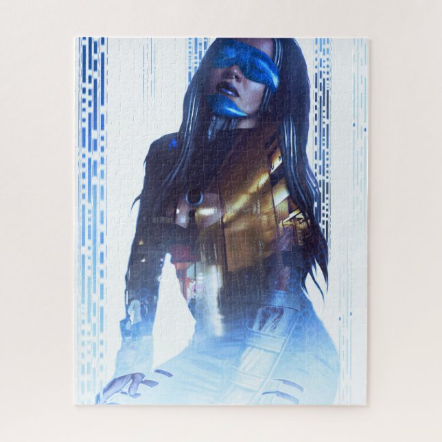 Puzzle Néo- hologramme d'androïde de Cyberpunk (Vertical)