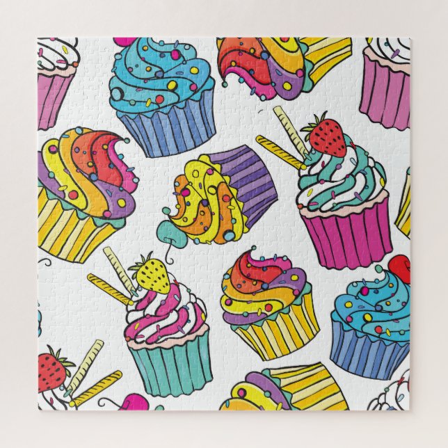 Puzzle Neon Cakes : Pop Art Motif. (Vertical)