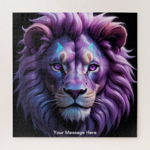 Puzzle Neon Majesty Rich Vibrant Lion Coloré Faune