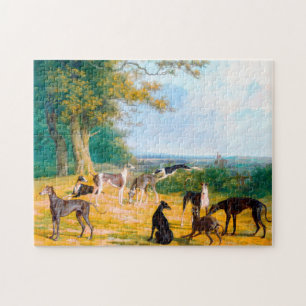 Puzzle Neuf Greyhounds dans un paysage par Jacques-Lauren