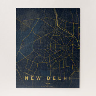 Puzzle New Delhi India City Map Minimal Design