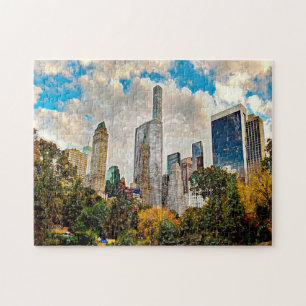 Puzzle New York à c'est le meilleur Central Park. Abstrai