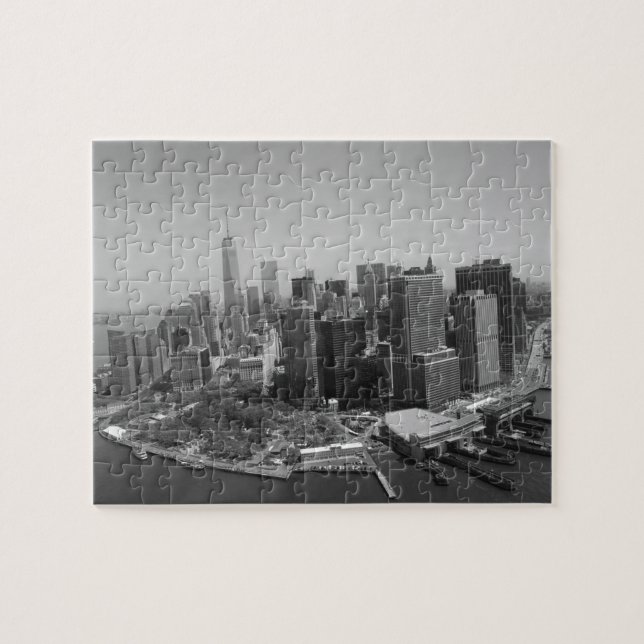 Puzzle New York City Manhattan gratte-ciel noir blanc (Horizontal)