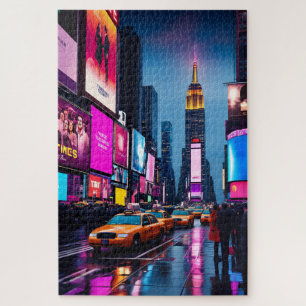 Puzzle New York City Neon Cityscape Times Carré