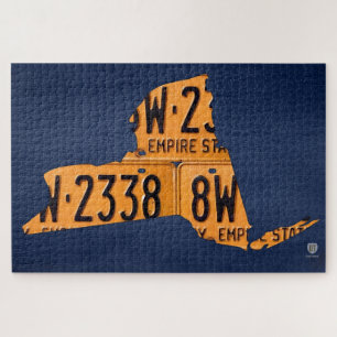Puzzle New York License Plate Map