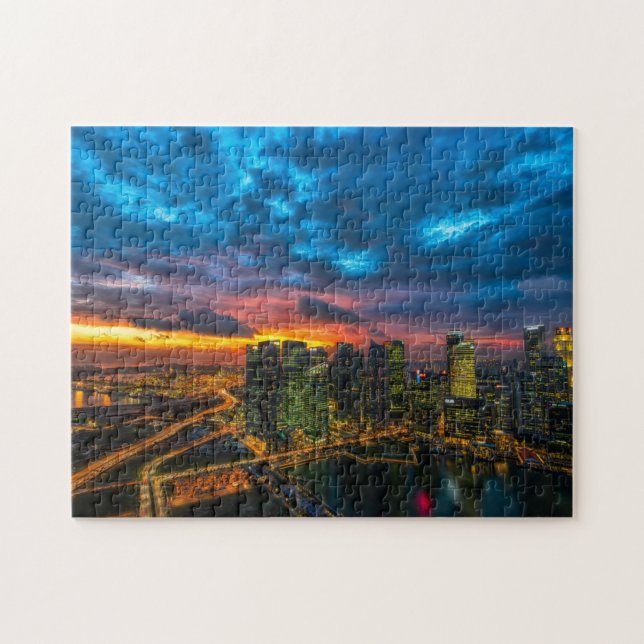 Puzzle New York Night Skyline Photo (Horizontal)