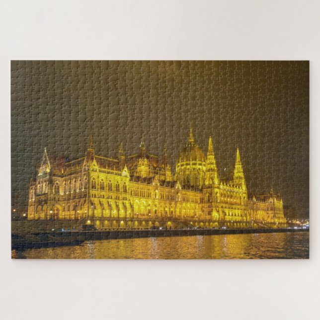 Puzzle Night View, Hungarian Parliament, Budapest Hungary (Horizontal)