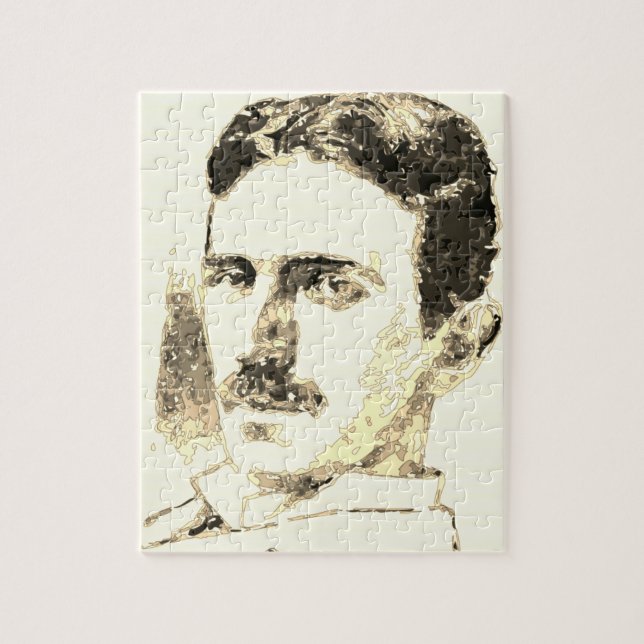 Puzzle Nikola Tesla Dessin À Sepia (Vertical)