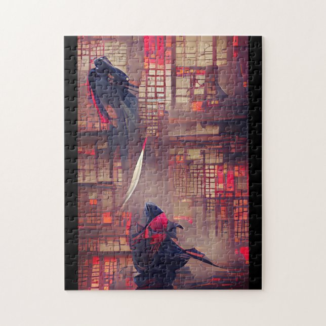 Puzzle Ninja fantômes imaginaire graphique art abstrait  (Vertical)