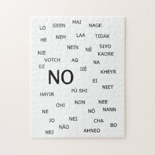 Puzzle " NO " dans différentes langues