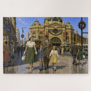 Puzzle Noël australien des années 50 à la gare de Flinder