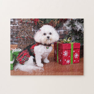 Puzzle Noël - Bichon Frise - Mia