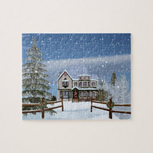 Puzzle Noël, Chambre dans la scène d'hiver de Milou