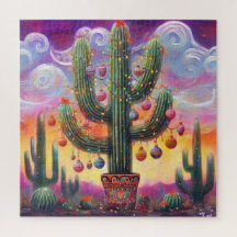 Noël dans le désert Sud-Ouest Saguaro Cactus