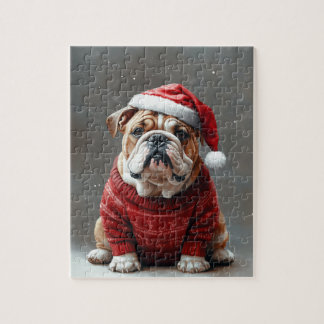 Puzzle Noël de Bulldog anglais