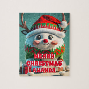 Puzzle Noël des gentils rennes Enfants personnalisés