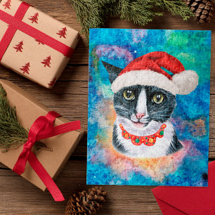 Puzzle Noël drôle Chat noir et blanc Noël