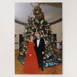 Puzzle Noël du président américain Bill Clinton et Hillar