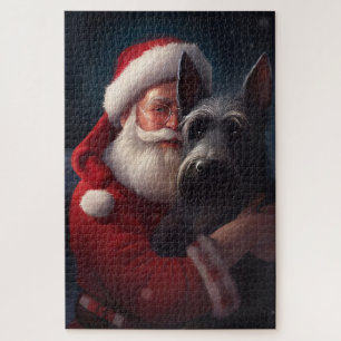 Puzzle Noël festif écossais du Terrier Santa Claus