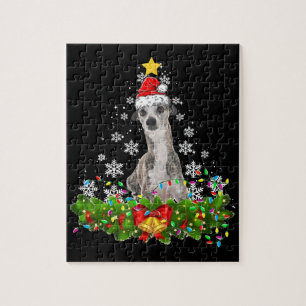 Puzzle Noël lumières de Noël whppet chien drôle animal de
