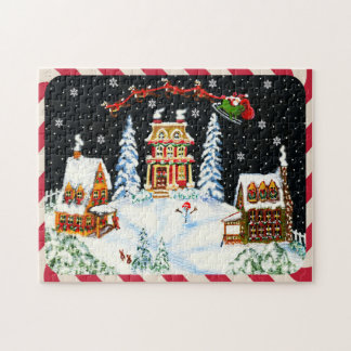 Puzzle Noël Père Noël et le renne déconcertent "Ho, Ho,