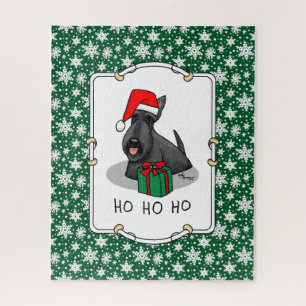 Puzzle Noël Santa Hat Scottish Terrier (noir) mignonne