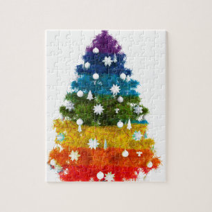 Puzzle noël vacances arbres couleurs joie