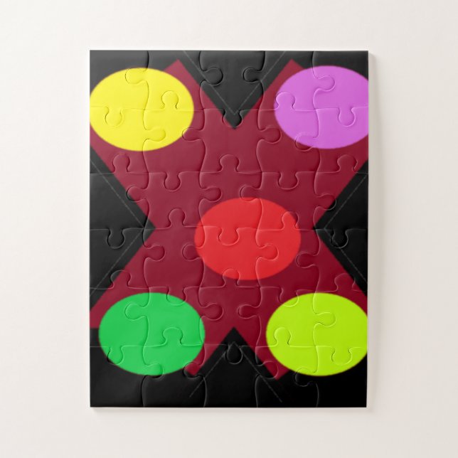 Puzzle Noir avec grandes formes et couleurs (Vertical)