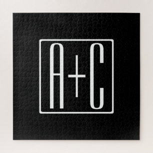 Puzzle Noir & Blanc Initiales de couples