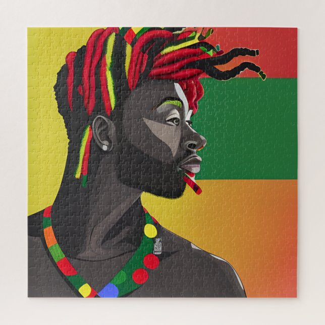 Puzzle Noir Brut Africain Américain Homme Junetten King (Vertical)