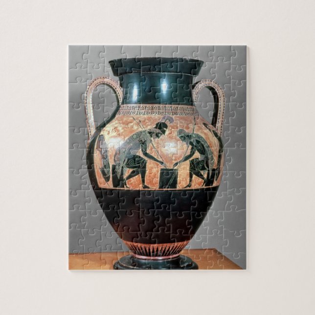 Puzzle Noir-chiffre amphora dépeignant Ajax et Achille, (Vertical)