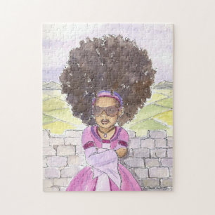 Puzzle noir de princesse Afro de Rapunzel