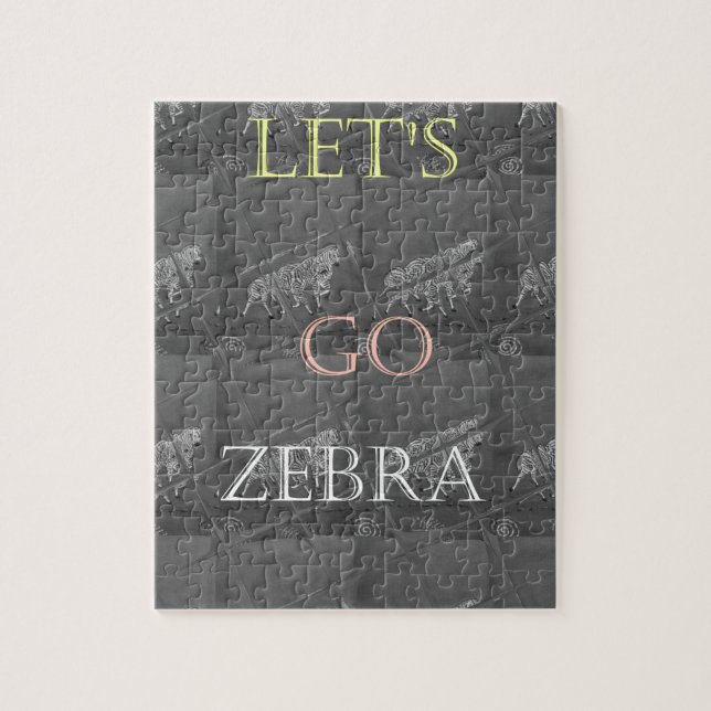 Puzzle Noir et blanc Lets Go Zebra Hakuna Matata motif (Vertical)