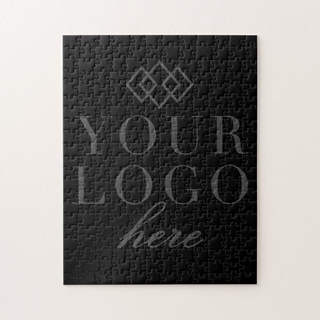 Puzzle Noir solide Votre Message Secret | Logo personnali (Vertical)