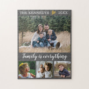 Puzzle Nom de famille personnalisé Citation 4 Collage pho