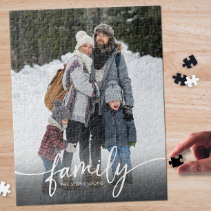 Puzzle Nom de famille photo écriture moderne