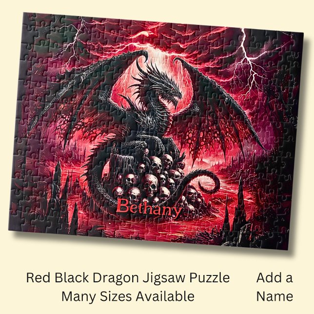 Puzzle Nom, Dragon de Feu Fantastique avec Crânes  (Créateur téléchargé)