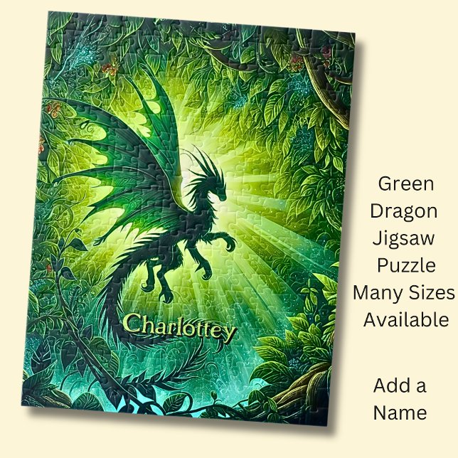 Puzzle Nom, Dragon Fantastique Volant dans des Rayons de  (Créateur téléchargé)