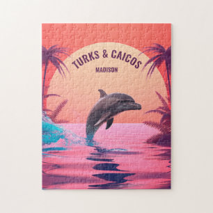 Puzzle Nom et texte personnalisés Turcs et Caicos Dauphin