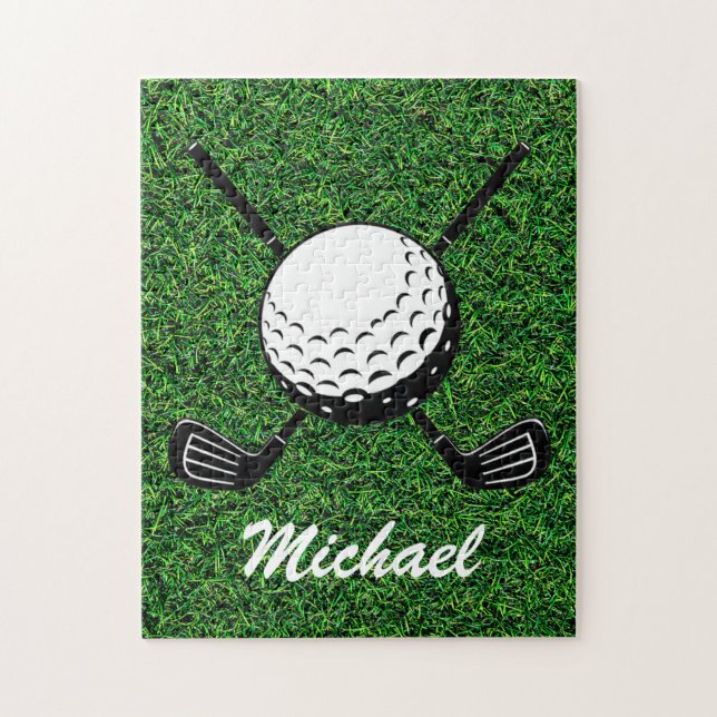 Puzzle Nom personnalisé Boule de golf Boule Golfer Golfin (Vertical)