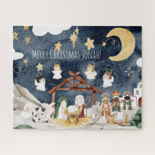 Puzzle Nom personnalisé Christian Kids Noël