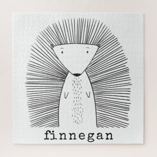 Puzzle Nom personnalisé du dessin de ligne simple Cute P